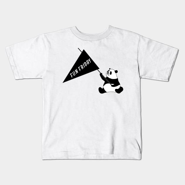 Panda's Fun Friday Kids T-Shirt by flyinghigh5